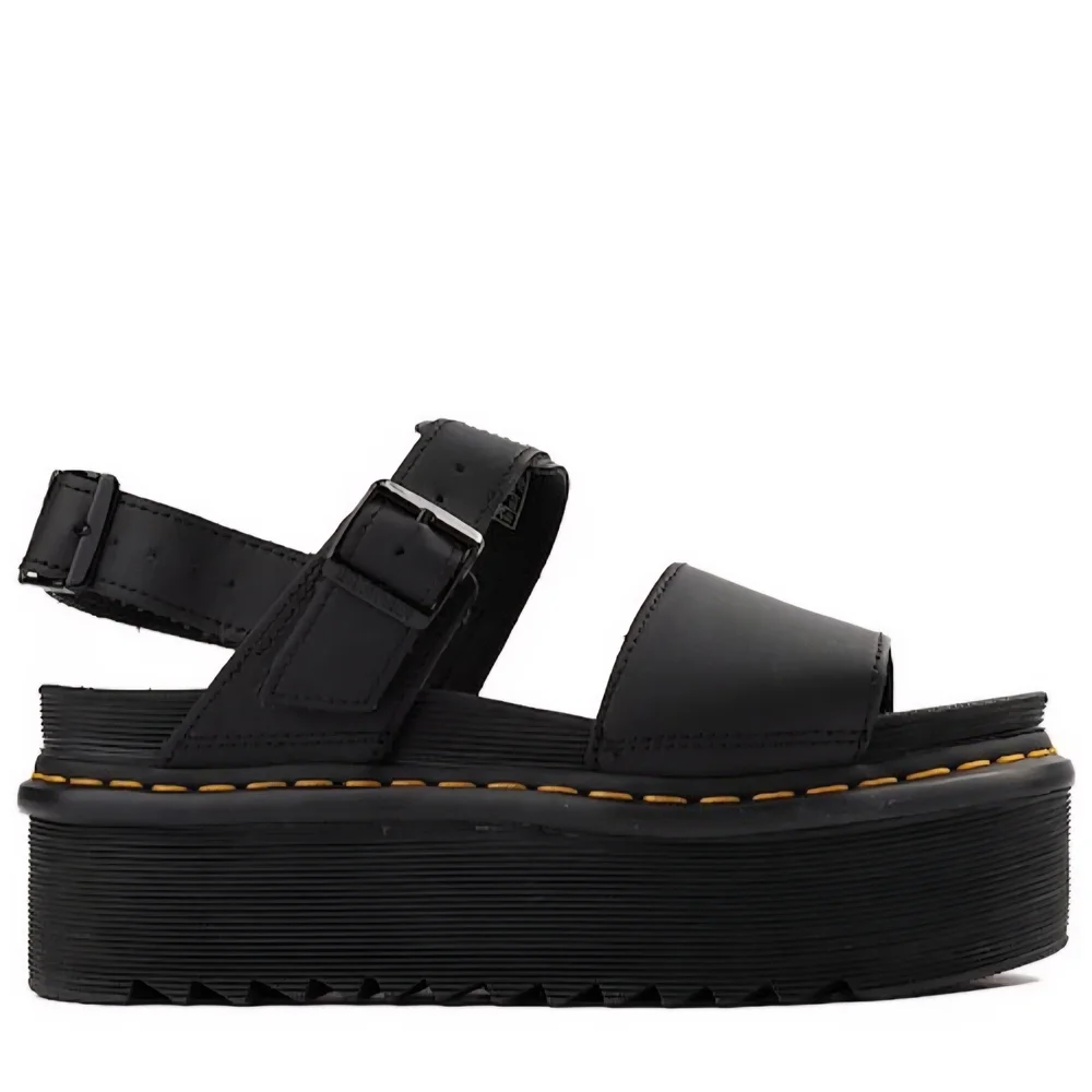 Black Platform Sandals - Women's Chunky Strap Sandal - Picture 3 of 5